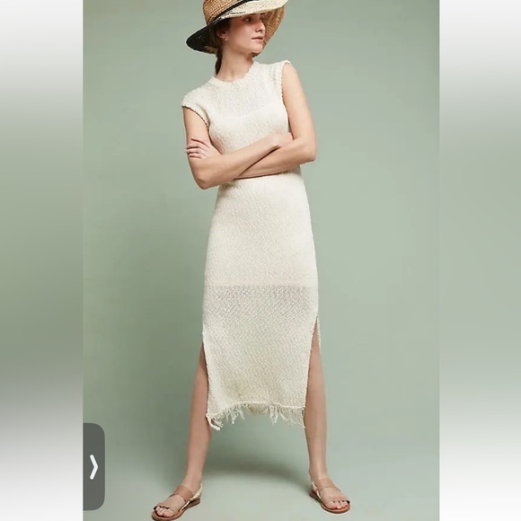 Callahan Dresses & Skirts - Anthropologie knit Sleeveless Knit midi Dress cream xs